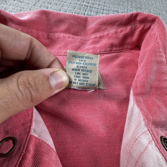 Travel Smith Button Up Silk Shirt Mens XXL Red Pockets Long Sleeve - Picture 7 of 7